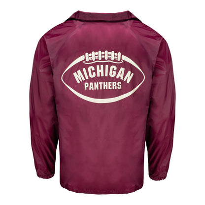 Michigan Panthers Coaches Football Jacket In Red - Back View