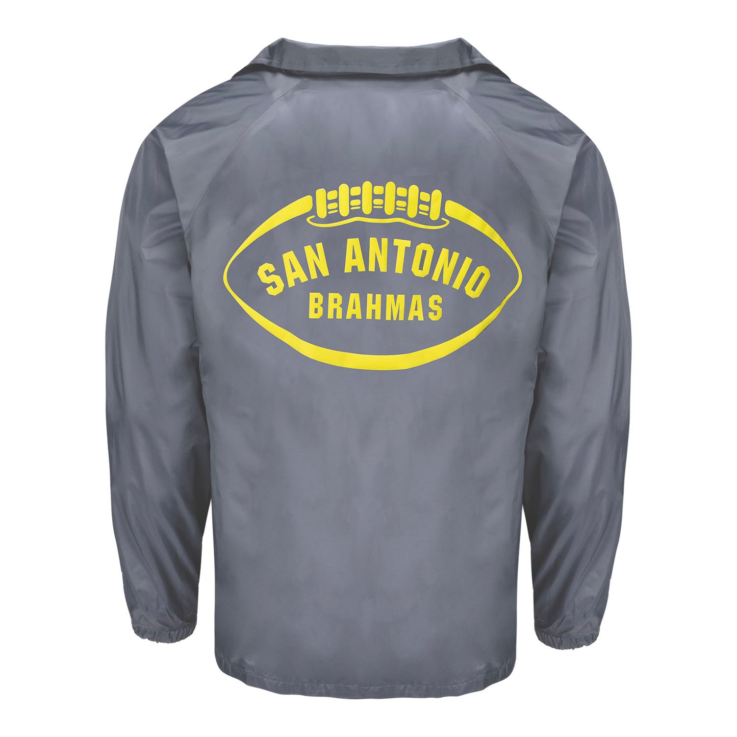 San Antonio Brahmas Coaches Football Jacket In Grey - Back View