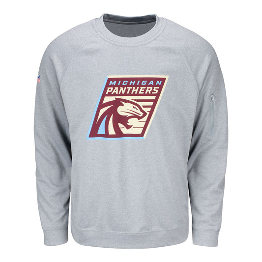 Michigan Panthers Crewneck Sweatshirt In Grey - Front View