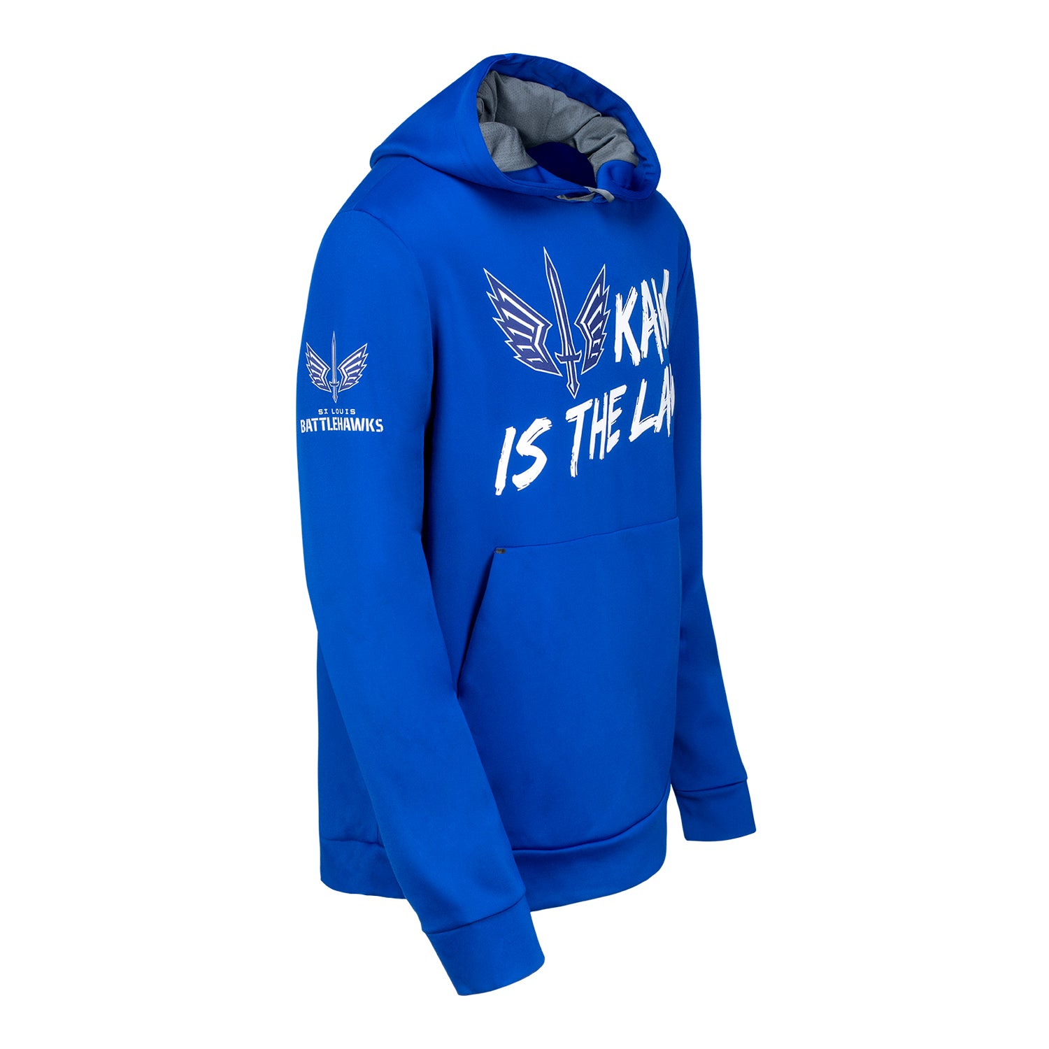 MSX by Michael Strahan St. Louis Battlehawks Kaw is the Law Pullover Sweatshirt In Blue - Right Side View