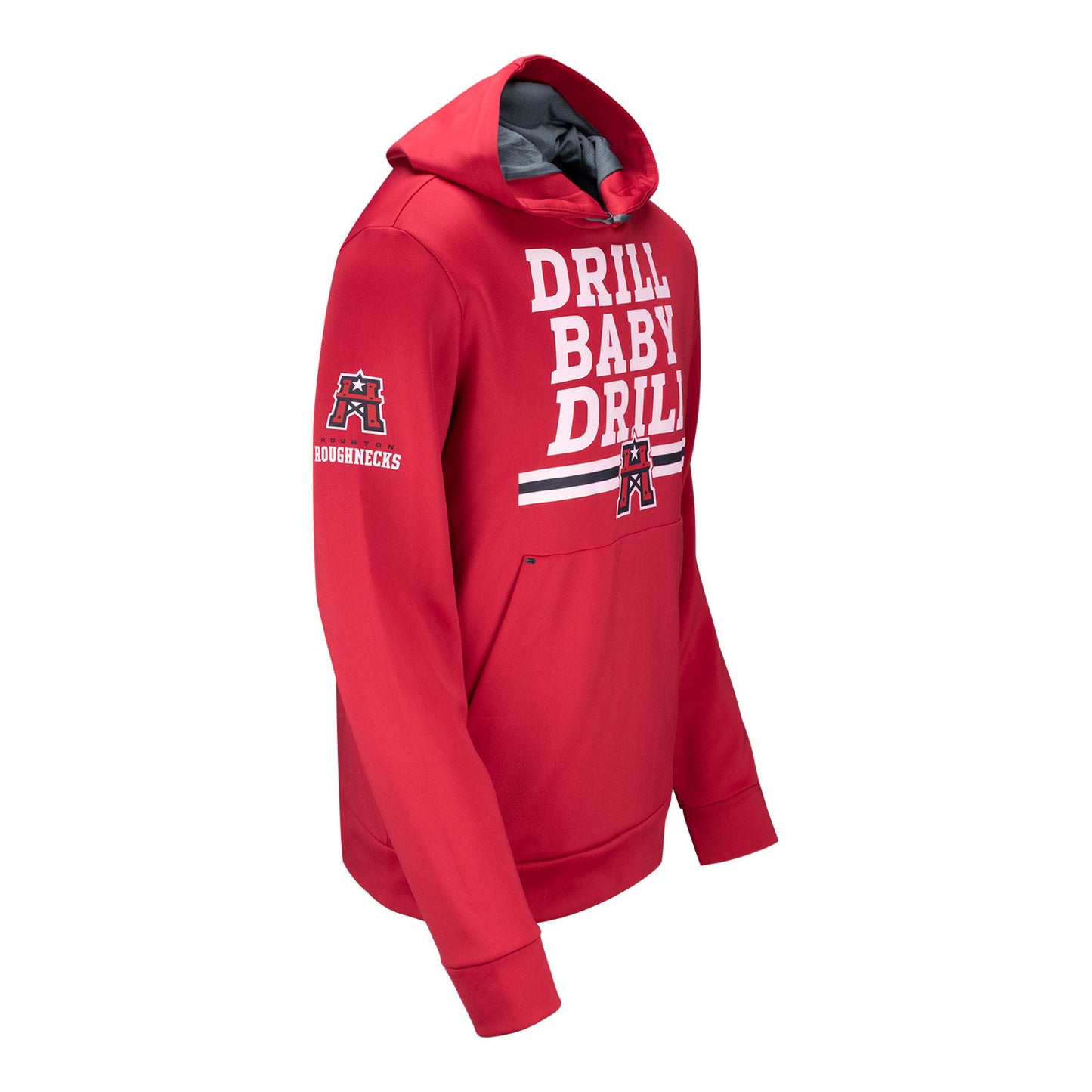 MSX by Michael Strahan Houston Roughnecks Drill Baby Drill Pullover Sweatshirt In Red - Front Right View