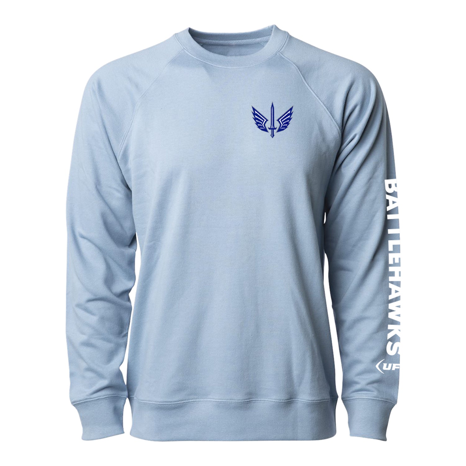 St. Louis Battlehawks Embroidered Crewneck In Blue - Front View