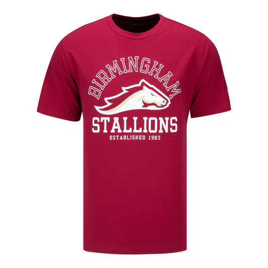 Birmingham Stallions T-Shirt In Red - Front View