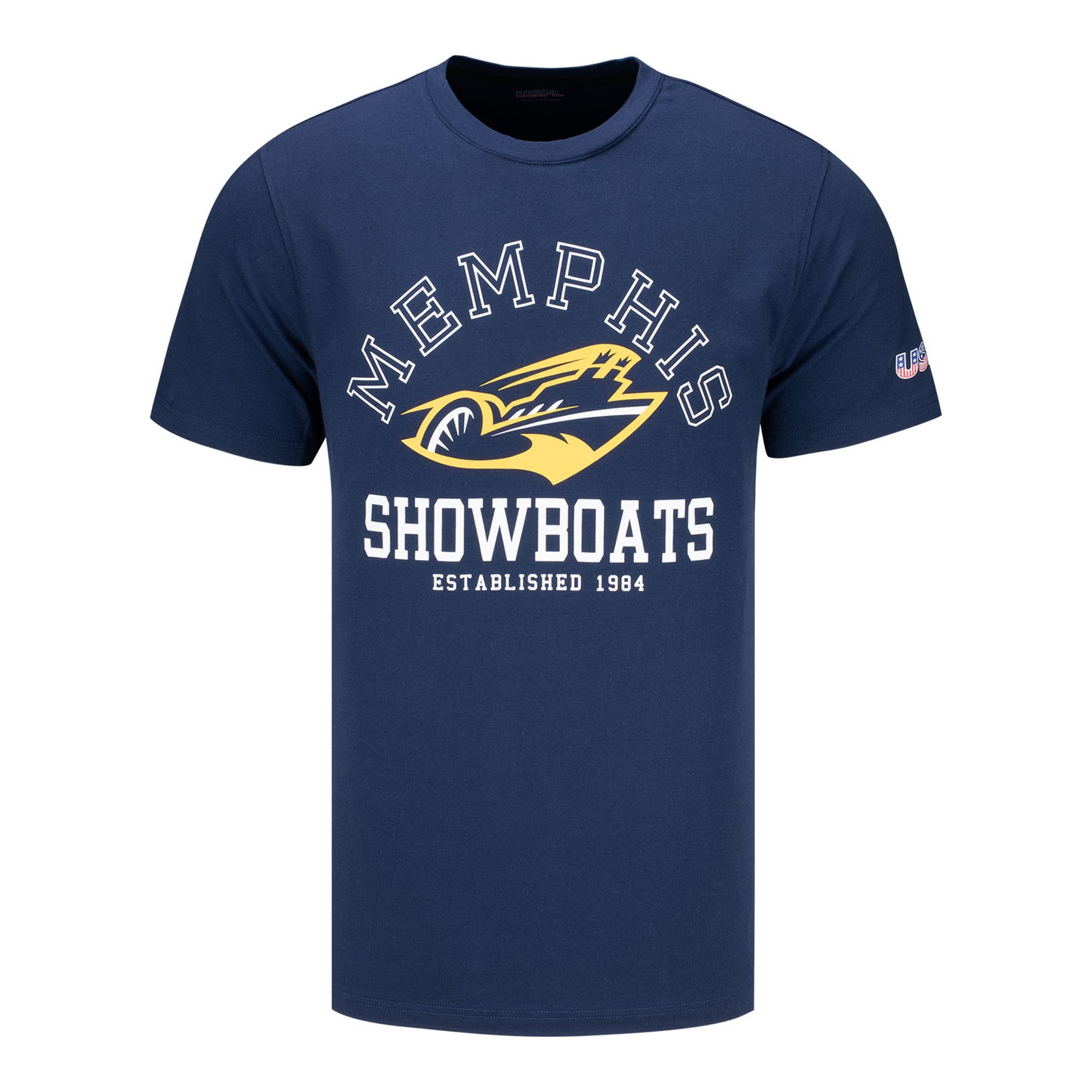 MSX Memphis Showboats Challenge T-Shirt In Blue - Front View