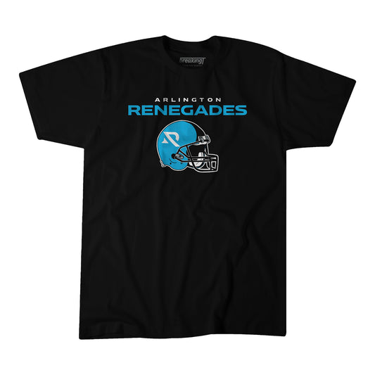 Youth Arlington Renegades Helmet T-Shirt In Black - Front View