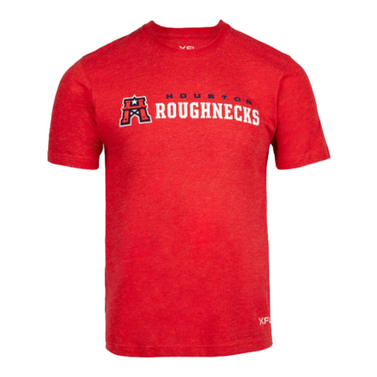 Houston Roughnecks Primary Logo T-Shirt In Red - Front View