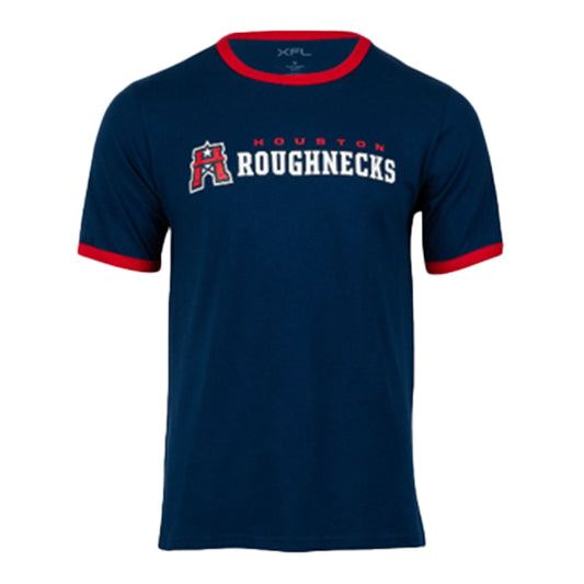 Roughnecks Primary Ringer Short Sleeve T-Shirt In Navy - Front View