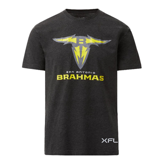 San Antonio Brahmas Primary Logo T-Shirt In Black - Front View