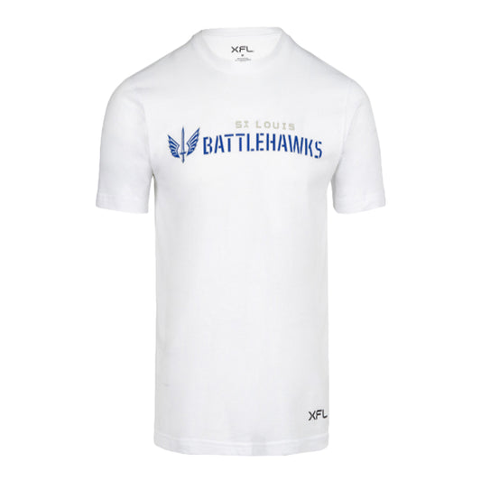 50/50 Battlehawks 1 Graphic Short Sleeve T-Shirt In White - Front View