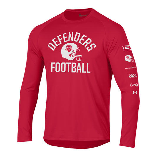 Under Armour D.C. Defenders Long Sleeve Tech T-Shirt In Red - Front View