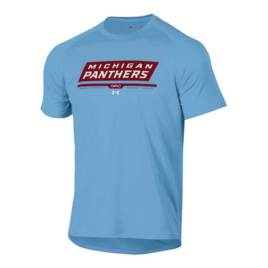 Under Armour Michigan Panthers Tech T-Shirt In Light Blue - Front View