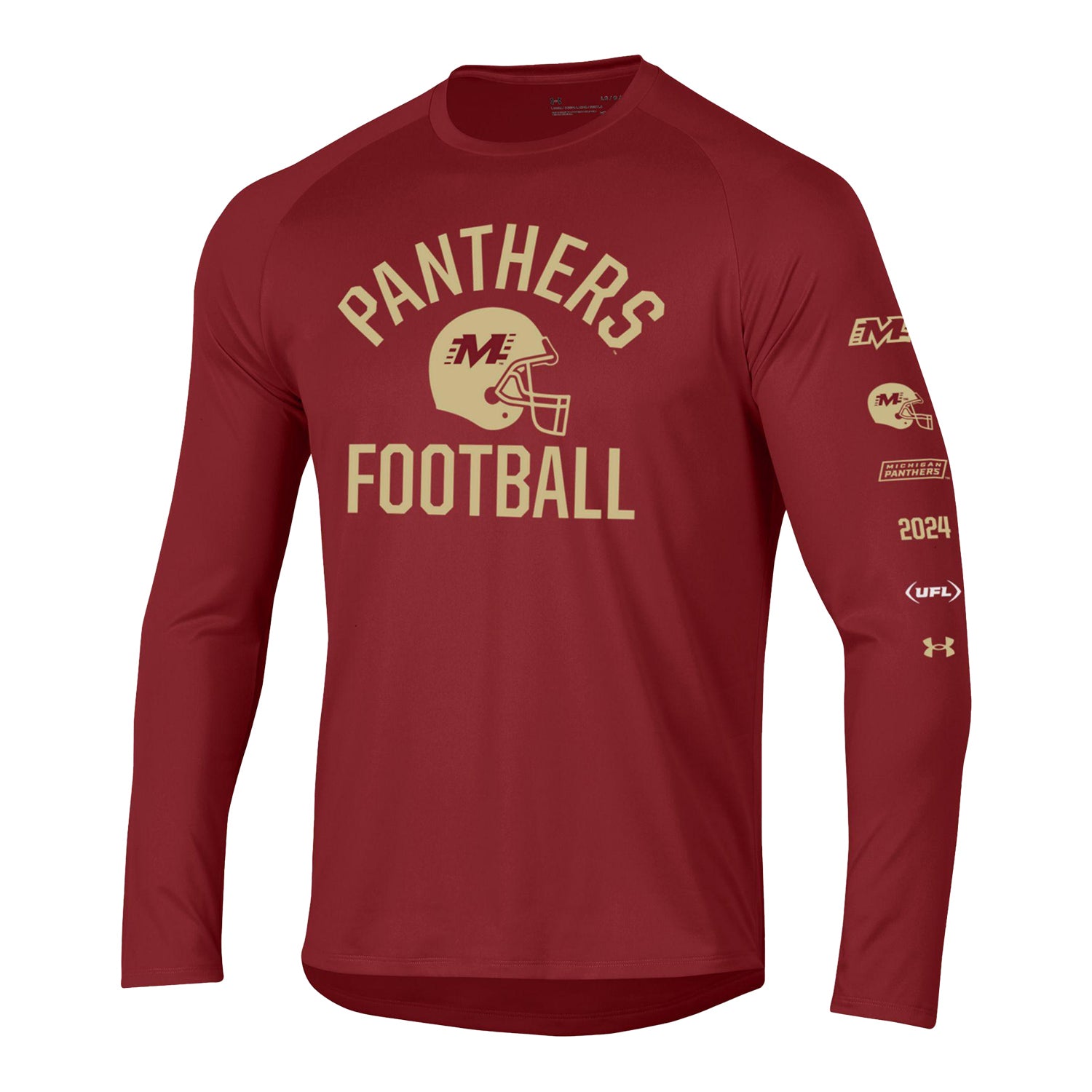 Under Armour Michigan Panthers Long Sleeve Tech T-Shirt In Red - Front View