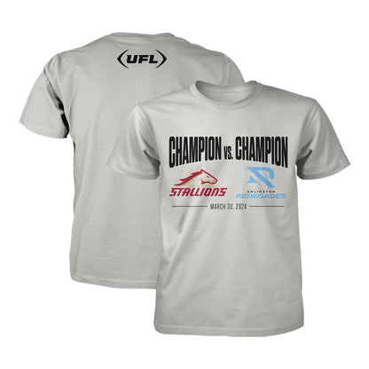 Champ vs. Champ Matchup T-Shirt In Grey - Front & Back View