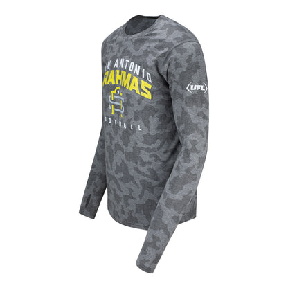 MSX by Michael Strahan San Antonio Brahmas Camo Long Sleeve Tee In Grey - Left Side View