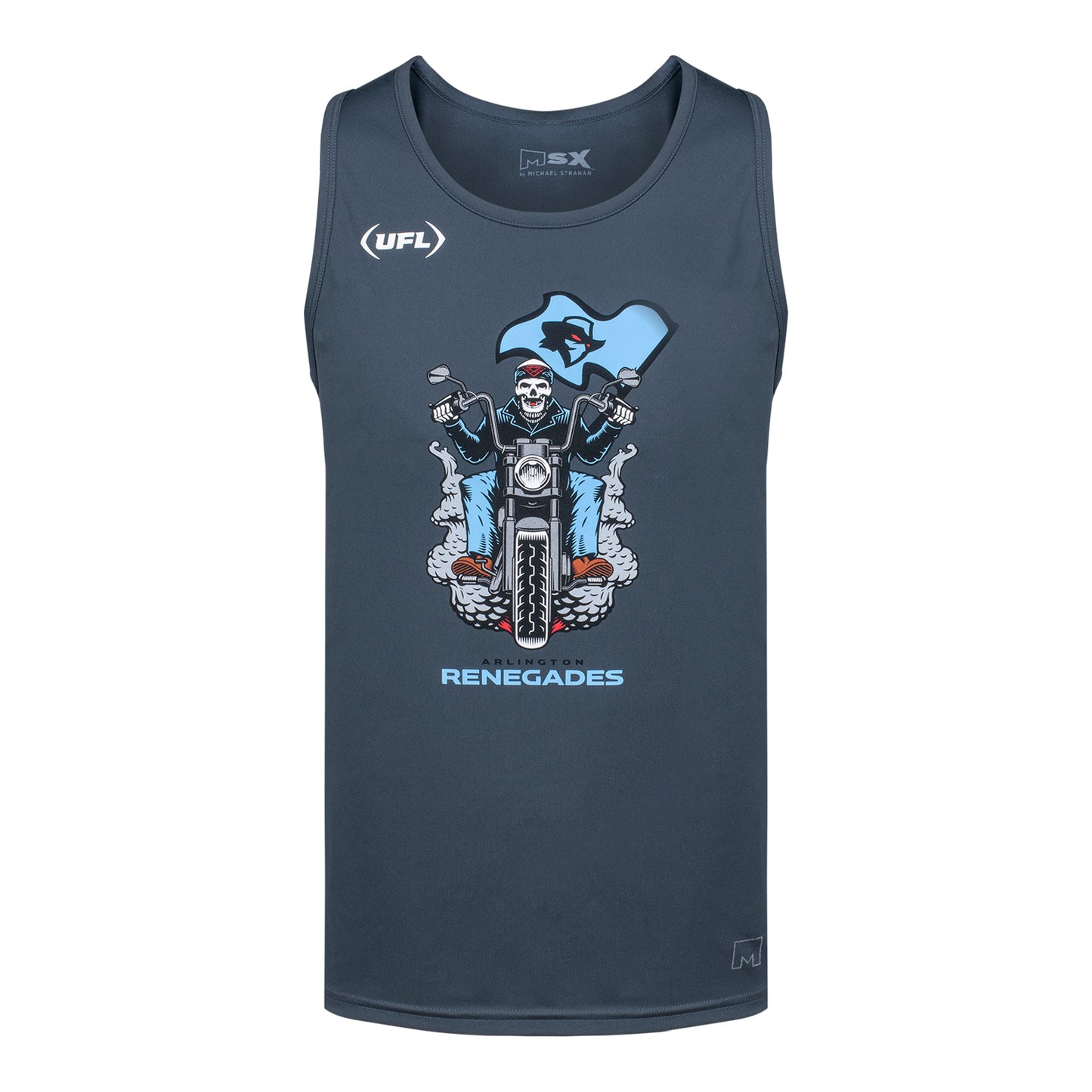 MSX by Michael Strahan Arlington Renegades Tank Top In Grey - Front View