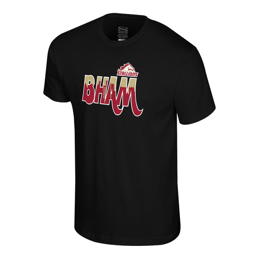 Birmingham Stallions Hideaway T-Shirt In Black - Front View