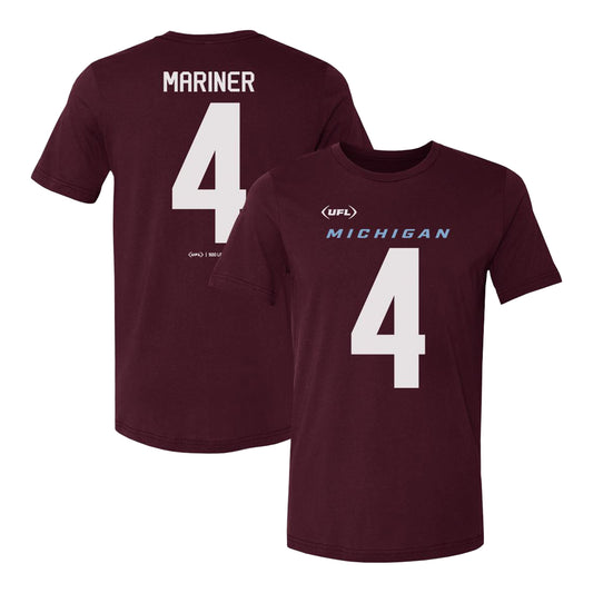 Michigan Panthers Siaosi Mariner #4 Player T-shirt In Red - Front & Back View