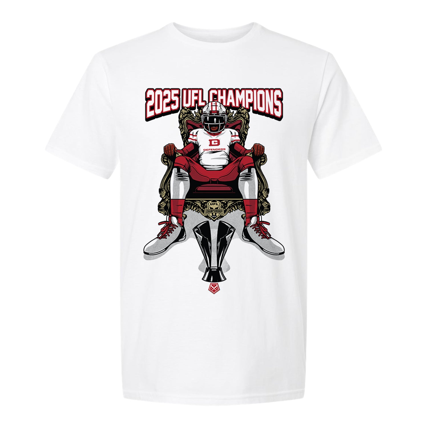 D.C. Defenders Championship Throne T-Shirt In White - Front View