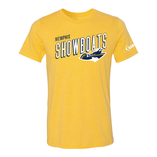 Memphis Showboats 108 Stiches Vintage T-Shirt In Yellow - Front View