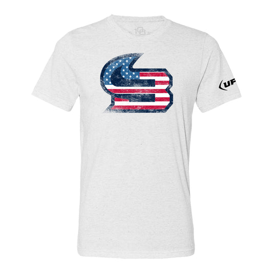 San Antonio Brahmas 108 Stitches Patriotic T-Shirt In White - Front View