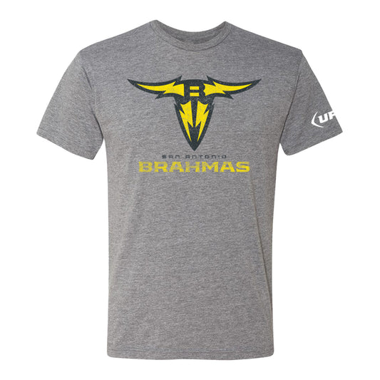 San Antonio Brahmas 108 Stitches Fade T-Shirt In Grey - Front View