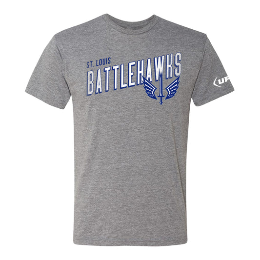 St. Louis Battlehawks 108 Stitches Vintage T-Shirt In Grey - Front View