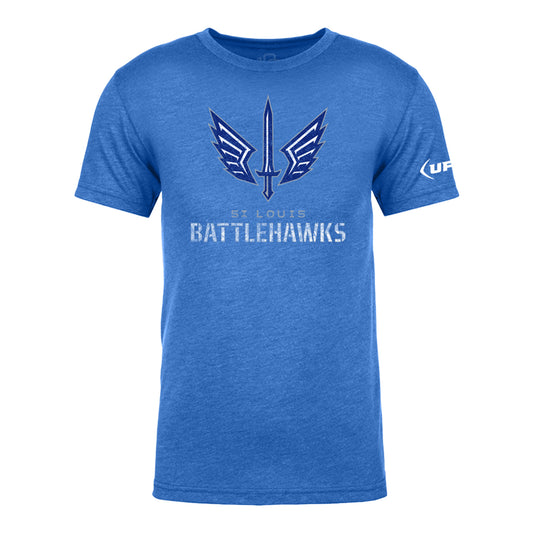 St. Louis Battlehawks 108 Stitches Fade T-Shirt In Blue - Front View