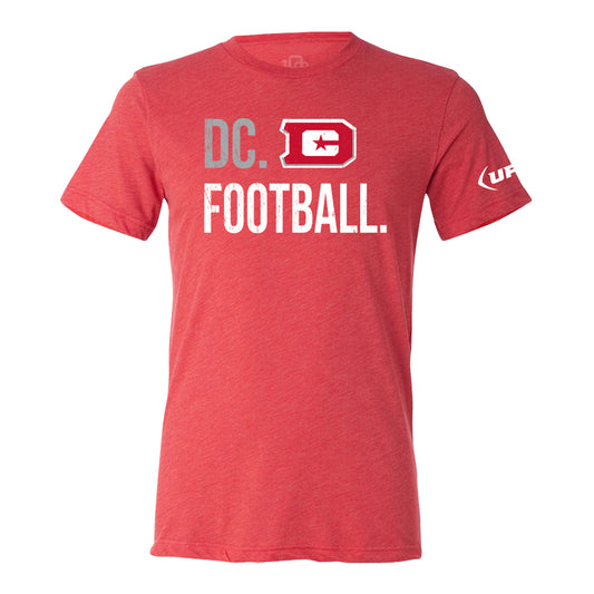 D.C. Defenders 108 Stitches Football Spiral T-Shirt In Red - Front View