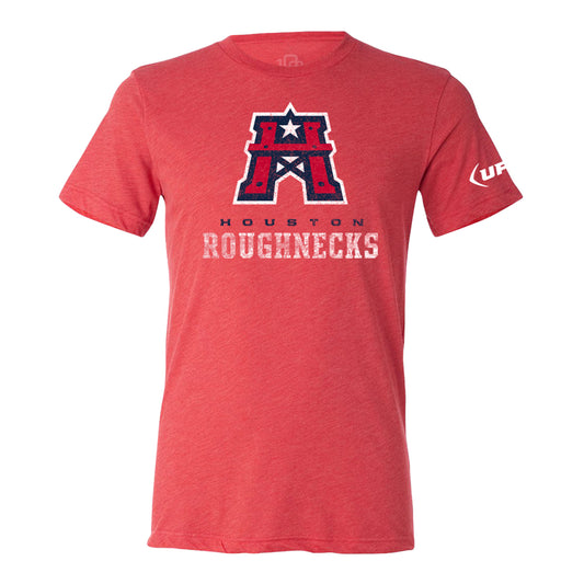 Houston Roughnecks 108 Stitches Fade T-Shirt In Red - Front View