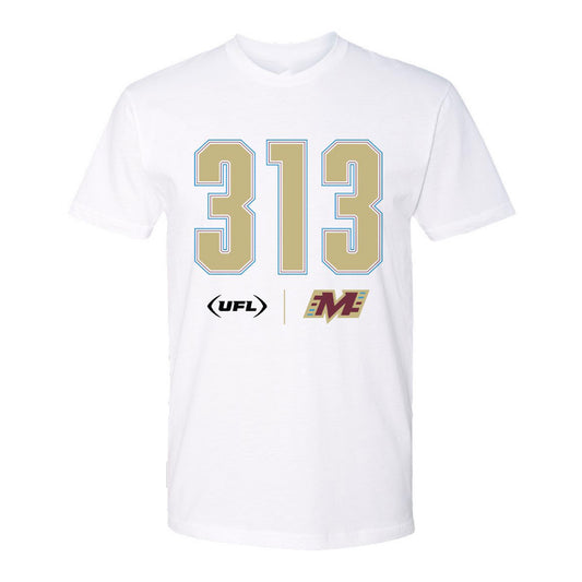Michigan Panthers Area Code T-Shirt In White - Front View