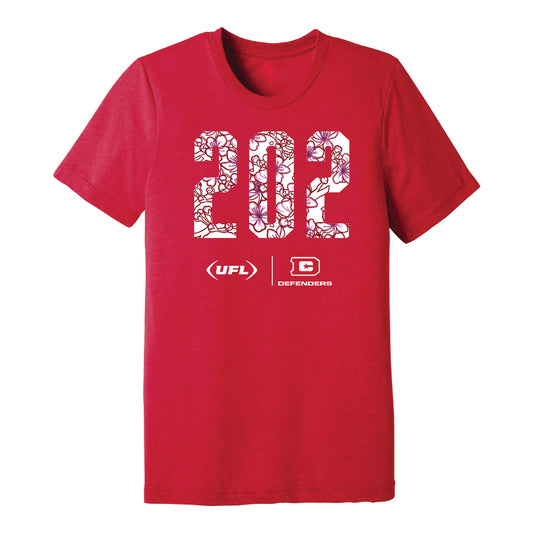 D.C. Defenders Area Code T-Shirt In Red - Front View