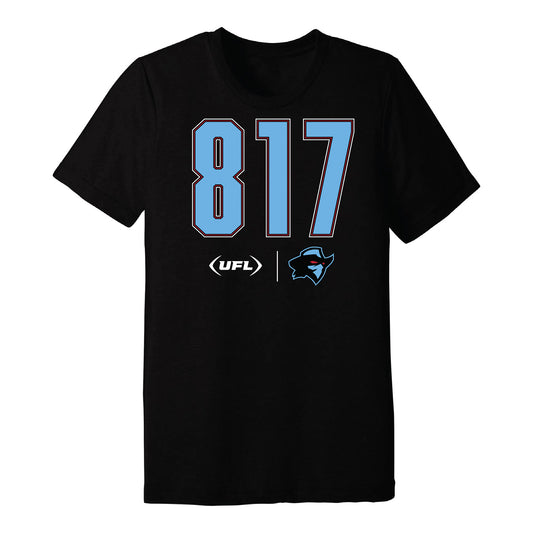 Arlington Renegades Area Code T-Shirt In Black - Front View