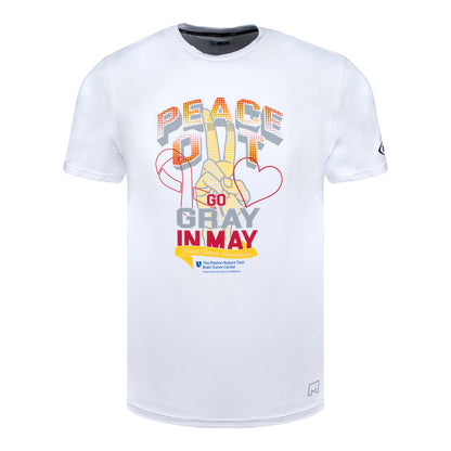 UFL MSX by Michael Strahan Go Gray in May Awareness T-Shirt In White - Front View