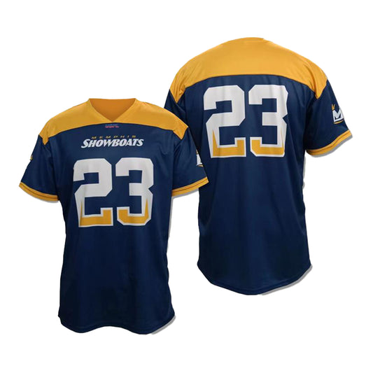 Memphis Showboats Replica Jersey - #23 In Navy - Front & Back View
