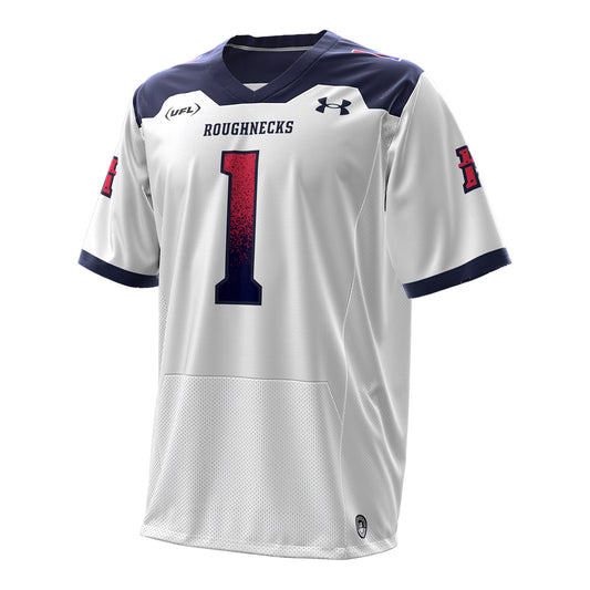 Houston Roughnecks 2025 Under Armour Away Jersey In White - Front View