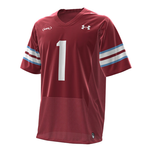 Michigan Panthers 2025 Under Armour Home Jersey In Red - Front View