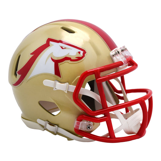 Birmingham Stallions Mini Speed Helmet In Gold & Red - Right Side View