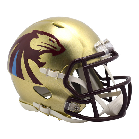 Michigan Panthers Mini Speed Helmet In Gold & Maroon - Right Side View