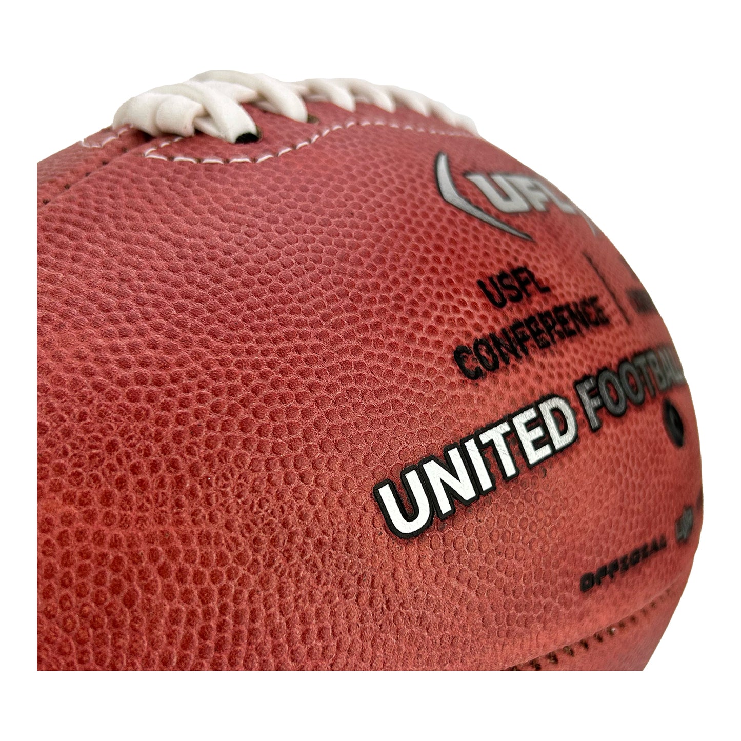 2024 Official UFL Full Size Football In Brown - Zoom View On Detail