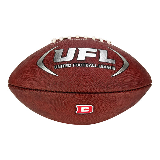 DC Defenders Official UFL Game Football In Brown - Front View