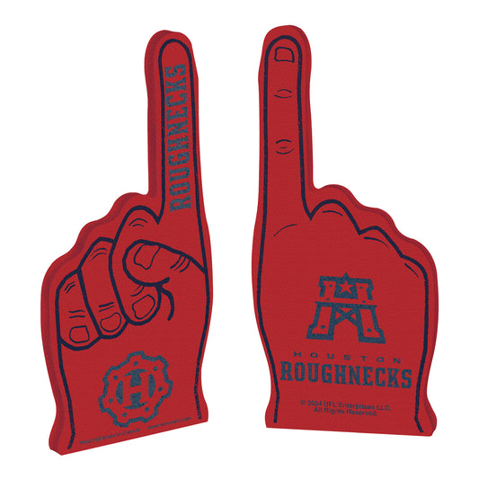 Houston Roughnecks Foam Finger In Red - Front & Back View