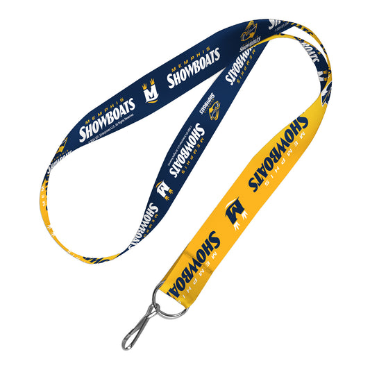 Memphis Showboats Lanyard In Navy & Yellow - Front View