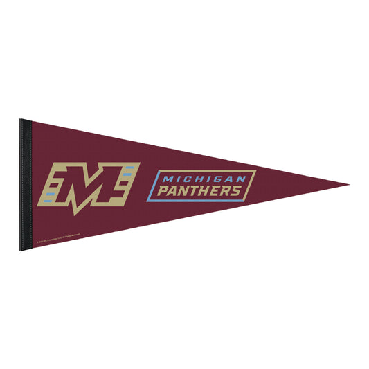 Michigan Panthers Pennant In Red - Front View