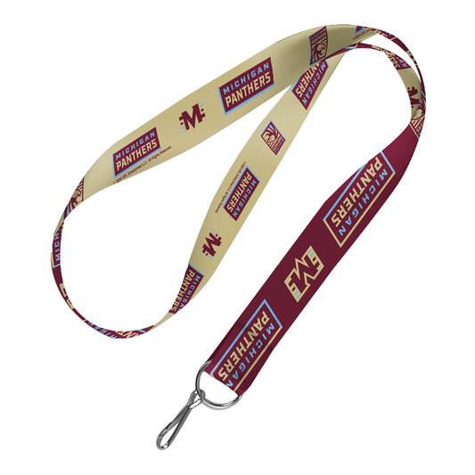 Michigan Panthers Lanyard In Red - Front View