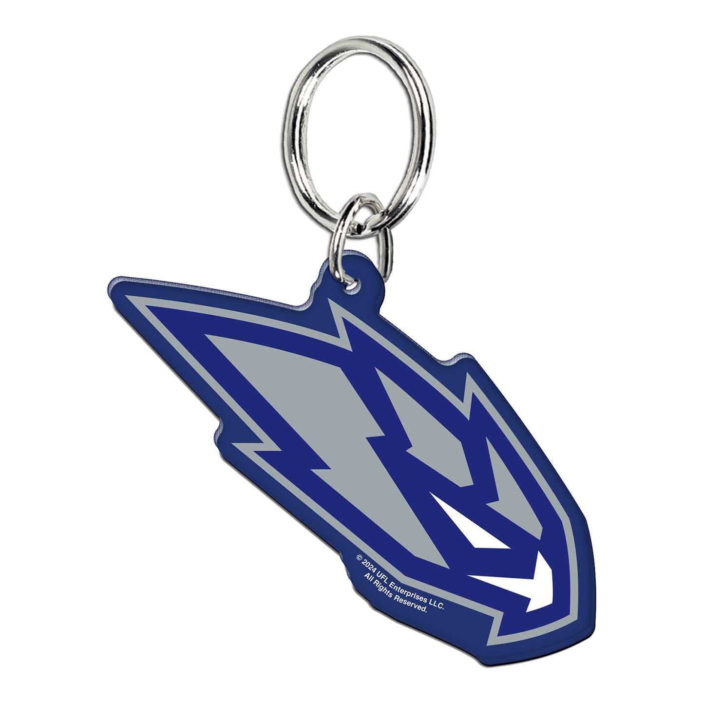 St. Louis Battlehawks Keychain In Grey - Front View