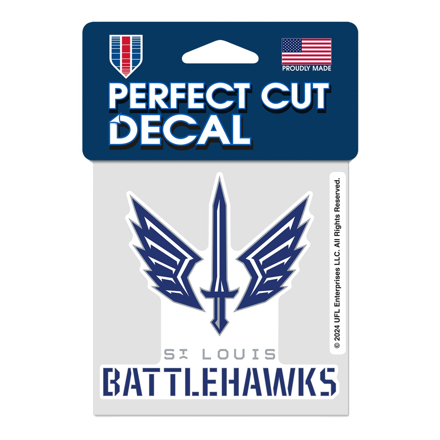 St. Louis Battlehawks Decal In Navy - Front View