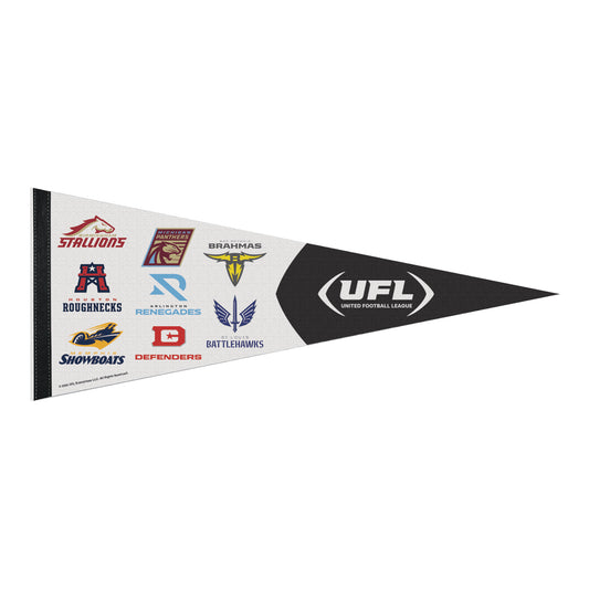 UFL League Pennant In White - Front View