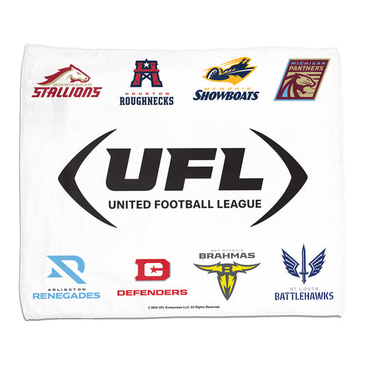 UFL League Rally Towel In White - Front View