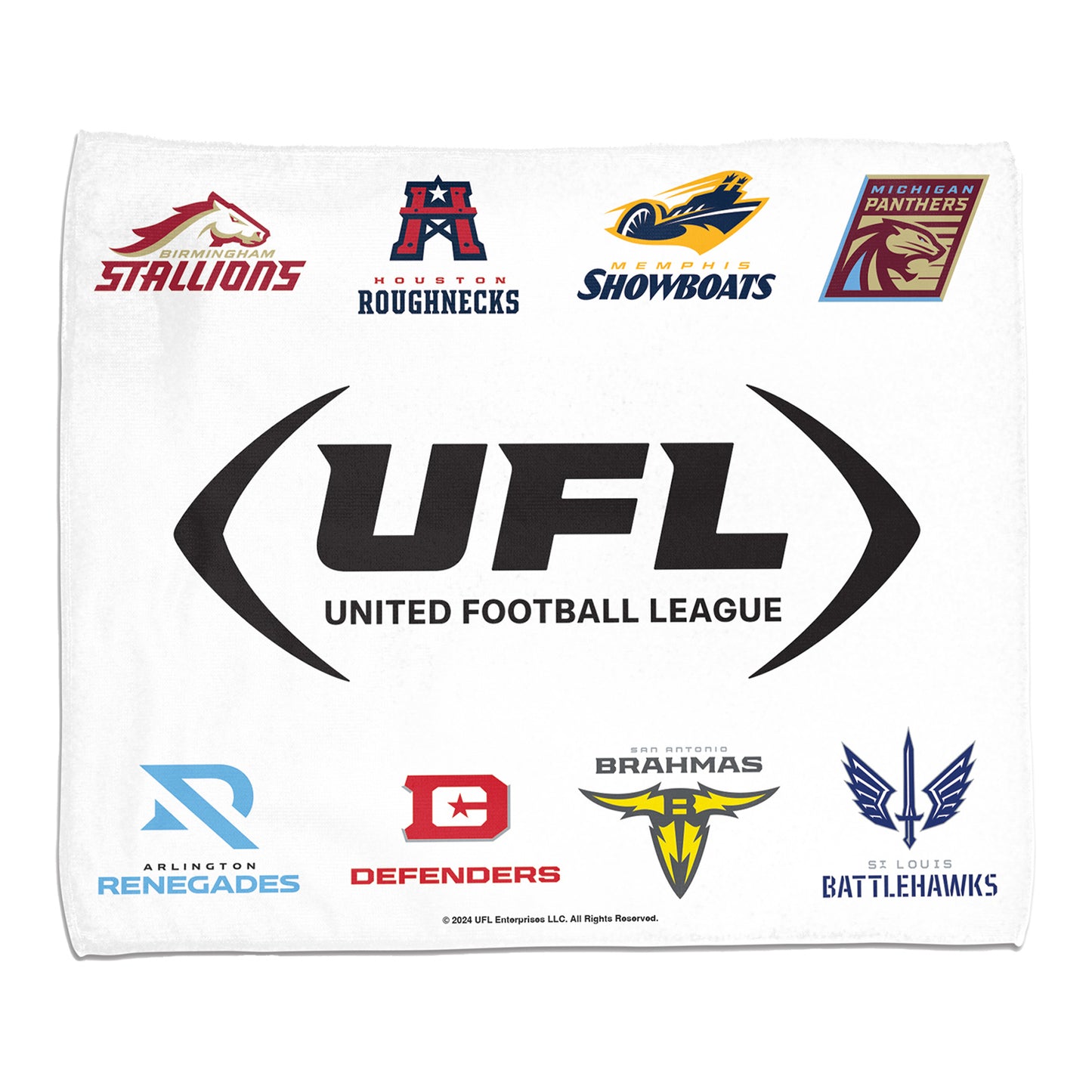 UFL League Rally Towel In White - Front View