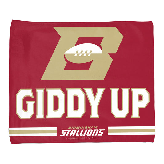Birmingham Stallions Rally Towel In Red - Front View